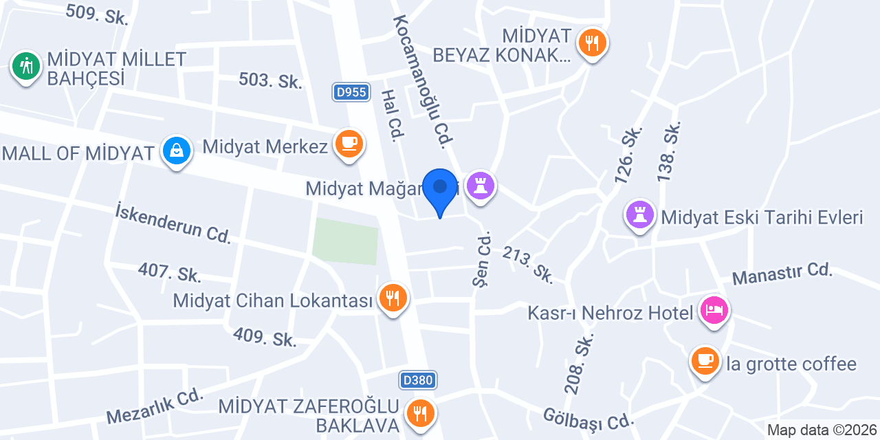 Lucia Şarapçılık Midyat şubesi konumu