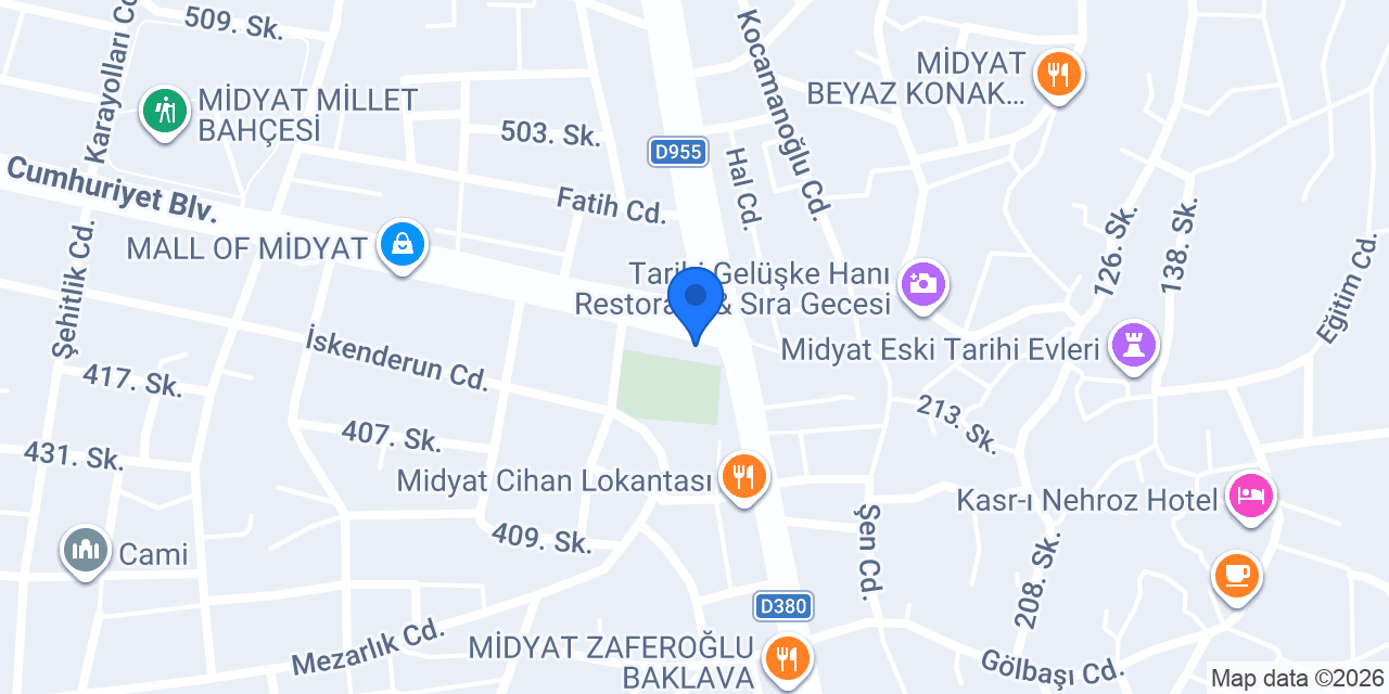 Midyat Künci Cafe Pastane konumu