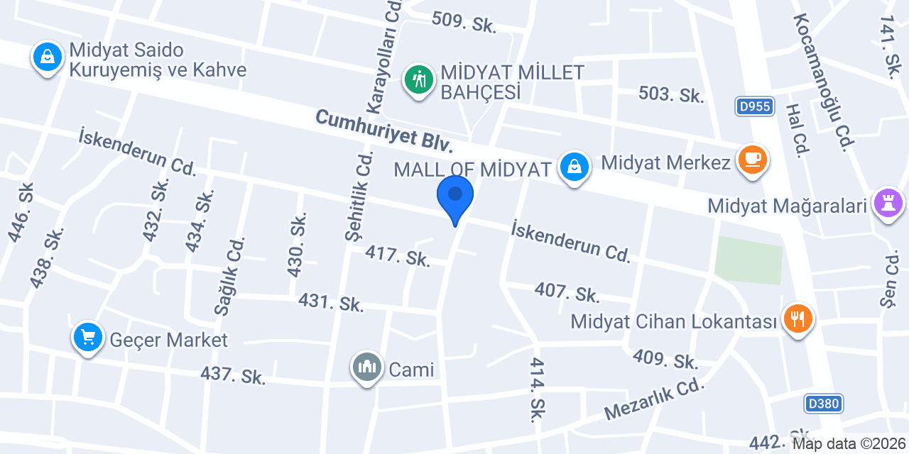 DOLUNAY OTOMOTİV MİDYAT konumu