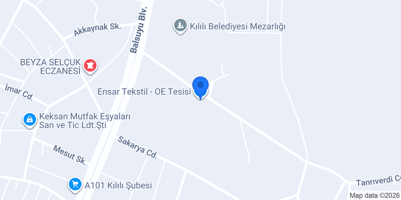 Ensar Tekstil - OE Tesisi konumu