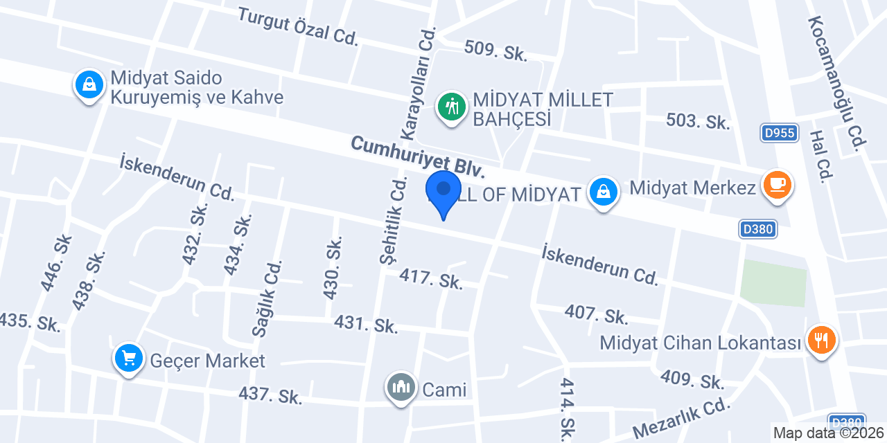 Aka Tekstil Midyat konumu