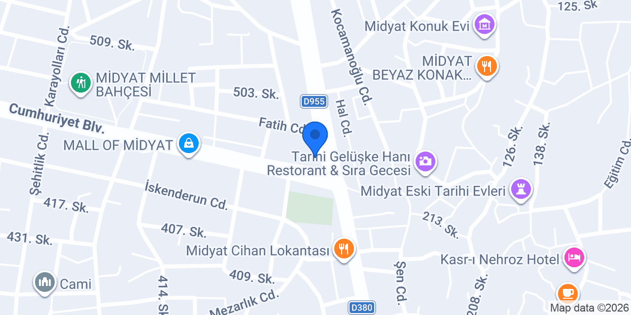 Wafforix Midyat Waffle & Atom konumu