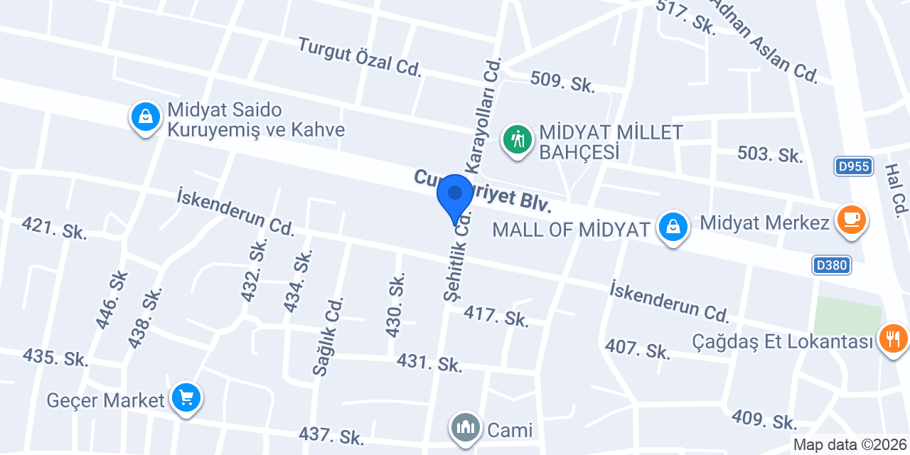 Midyat MİRAÇ TANTUNİ konumu