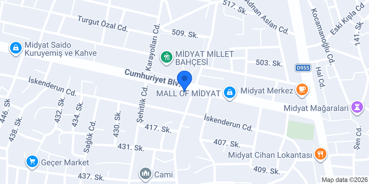 Bülent Börekçilik Midyat konumu