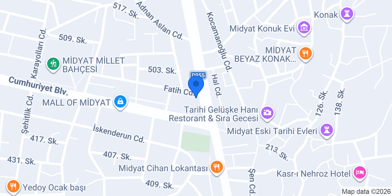Halkbank Midyat Şubesi konumu