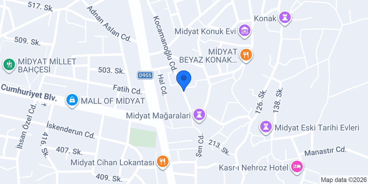 MİDYAT ŞAHMERAN OTEL & Cafe konumu