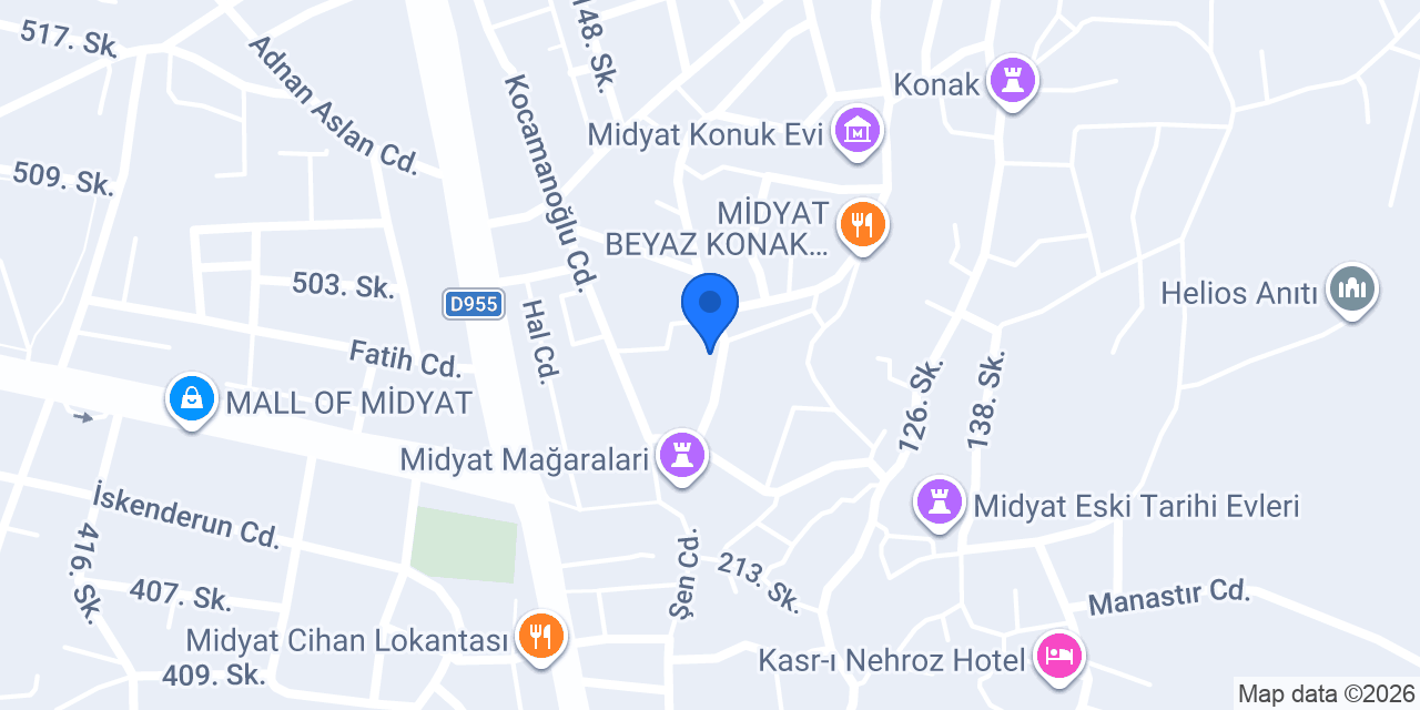 Midyat Süryani Şarap konumu