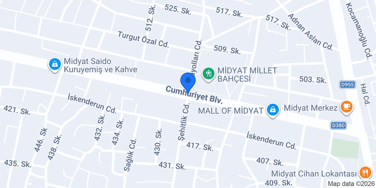 Viveendi Emlak Midyat Şubesi konumu