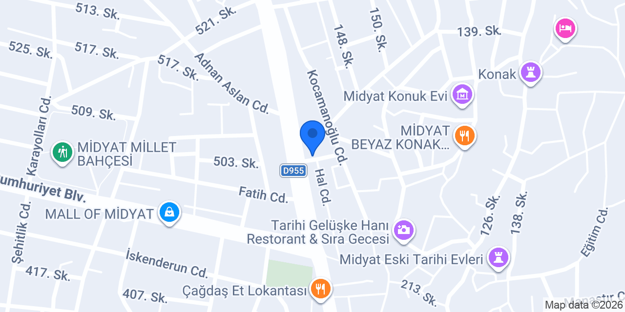 Midyat Halı Mağazam konumu