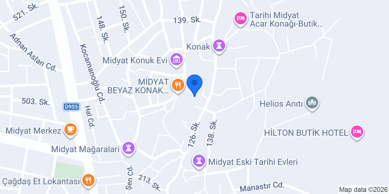 Kasrı Mezopotamya Otel konumu