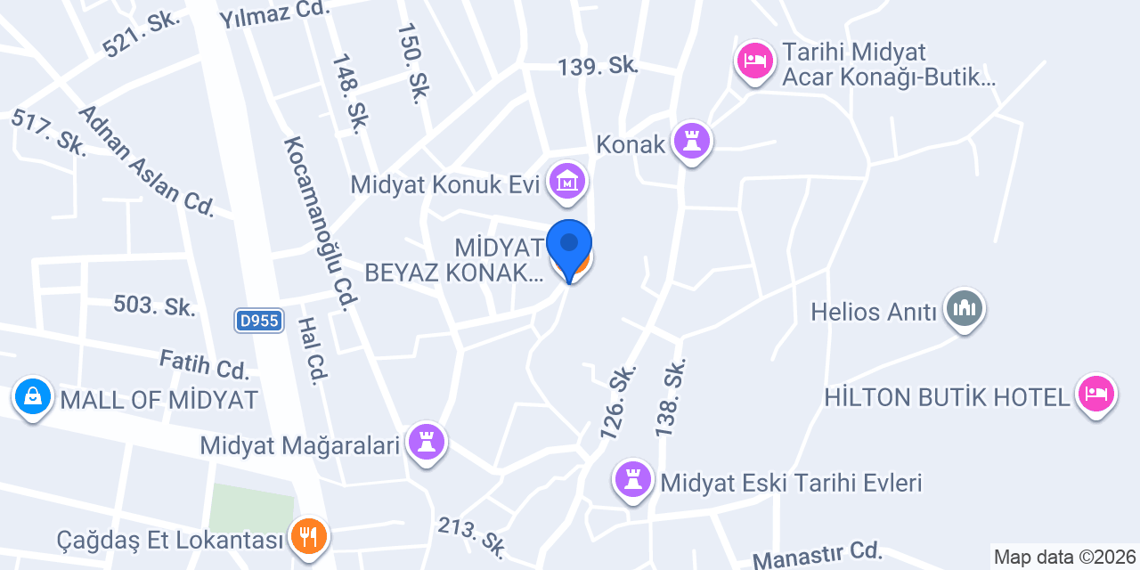Midyat Beyaz Pansiyon konumu