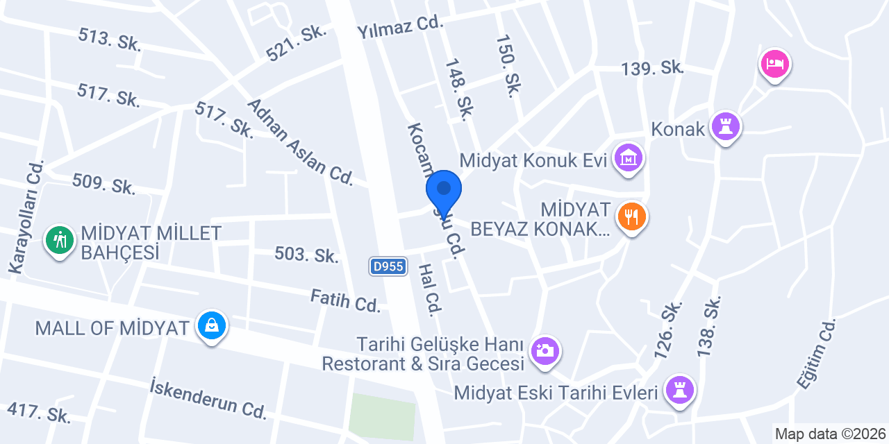 Kızılay-midyat Şubesi konumu