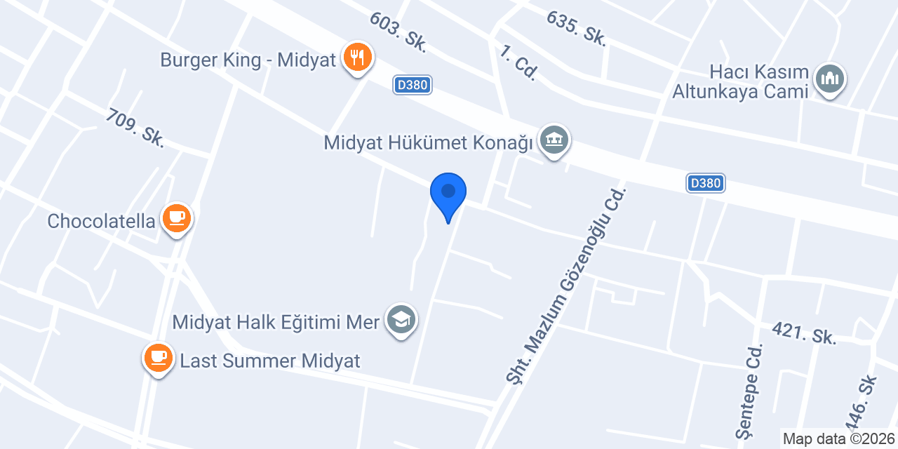 Midyat ızgara salonu konumu