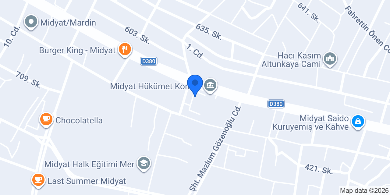 T.C MİDYAT ADLİYESİ konumu