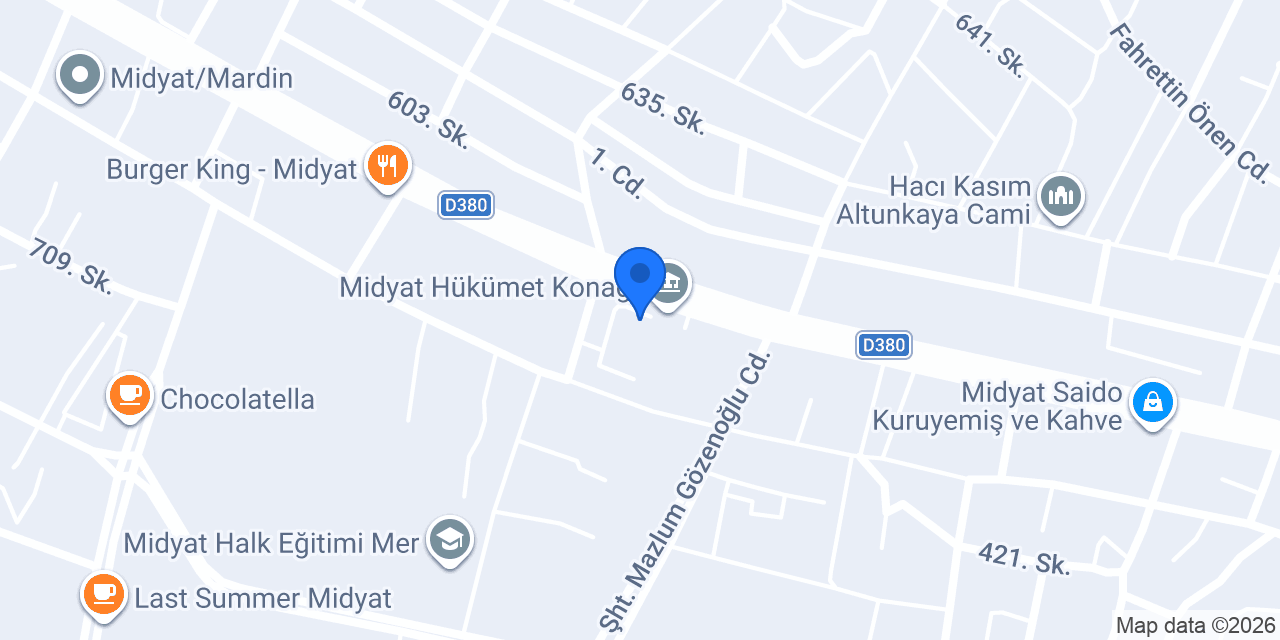 Midyat İlçe Milli Eğitim Müdürlüğü konumu
