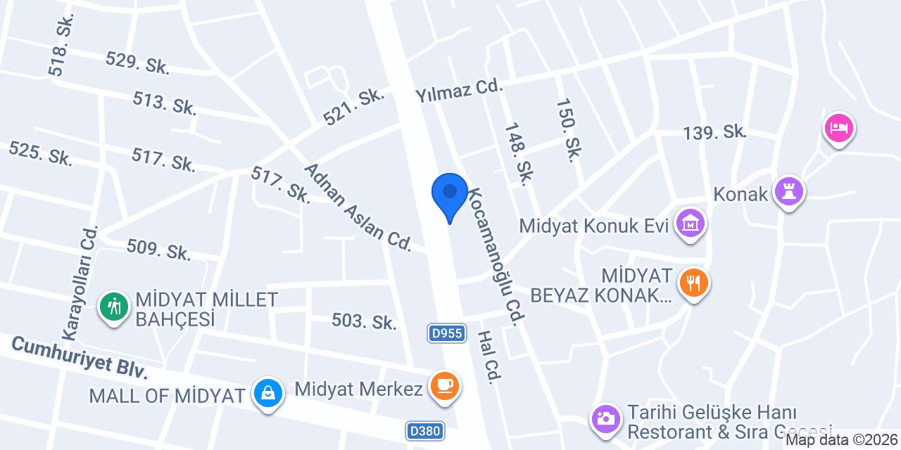 Midyat Ziyafet Et Lokantası konumu