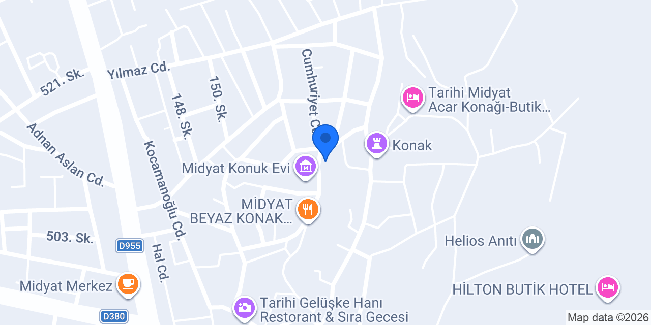 Midyat Taksi 7/24 konumu