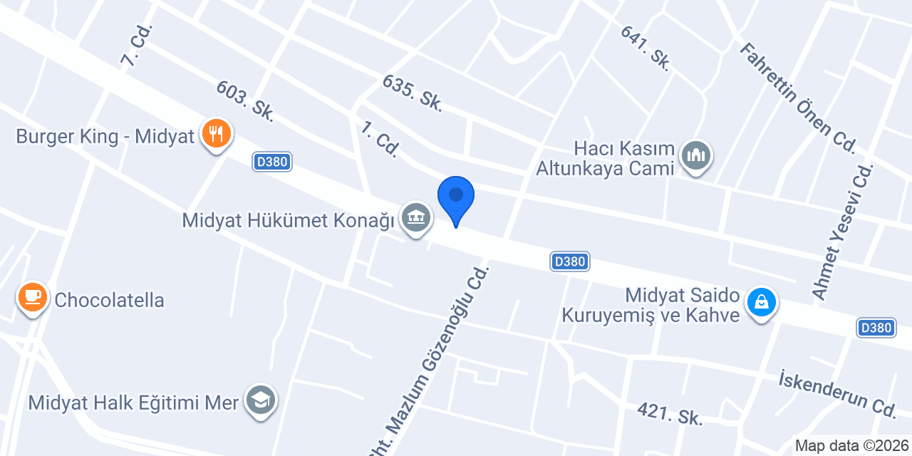 Balta Burger Midyat konumu