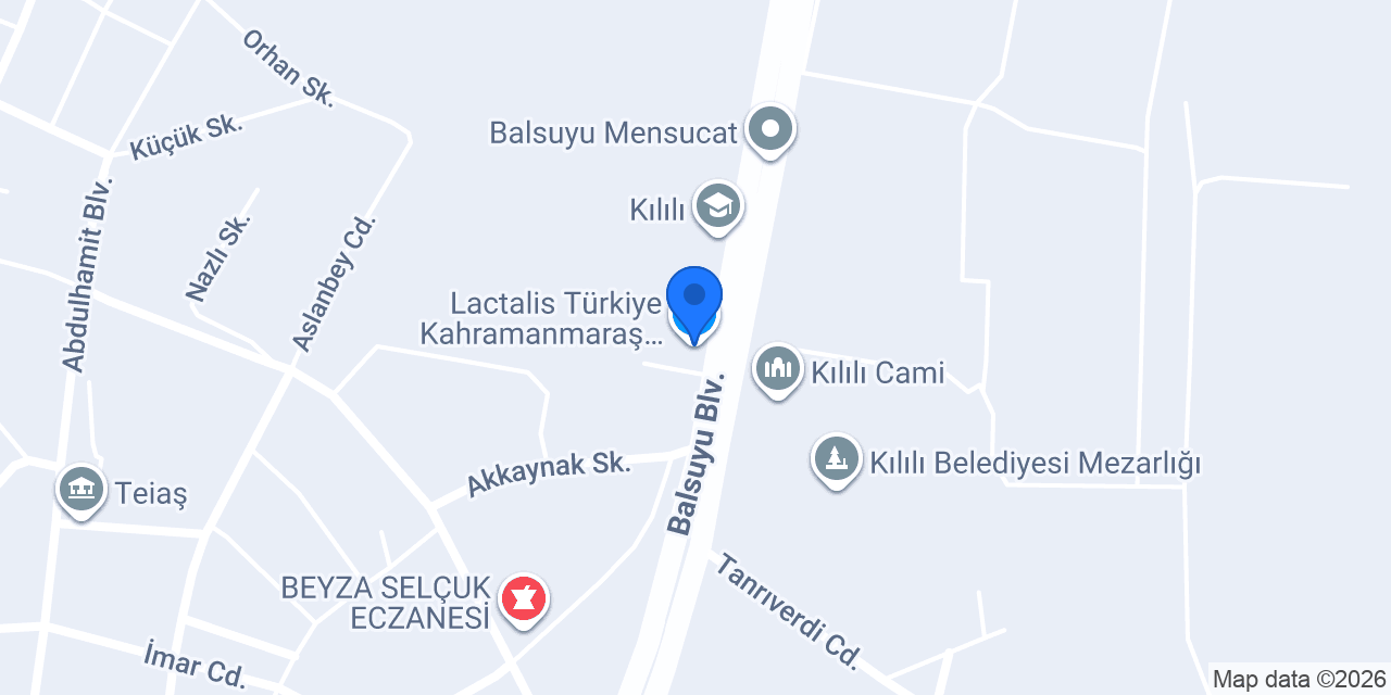 Ak Gıda - Lactalis Türkiye Kahramanmaraş Üretim Tesisi konumu