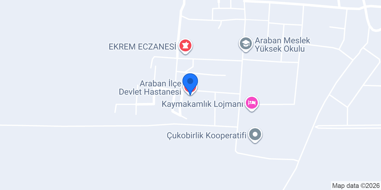 Araban İlçe Devlet Hastanesi konumu