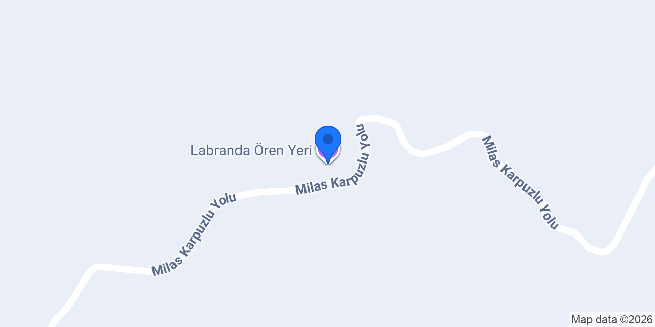 Labranda Ören Yeri konumu
