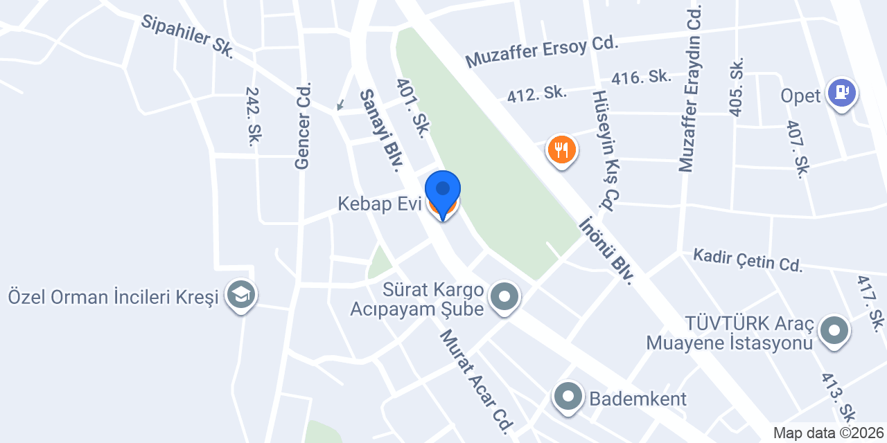 Kebap Evi konumu