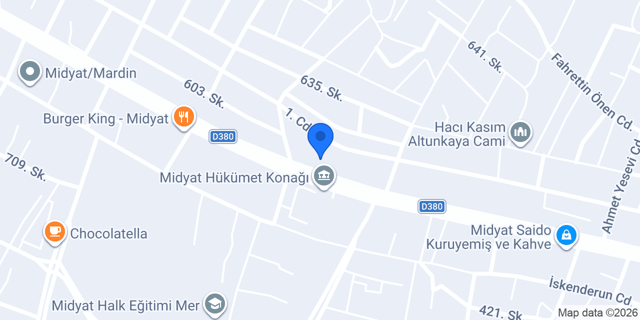 Midyat Aydınlar SRC ve Psikoteknik Merkezi konumu