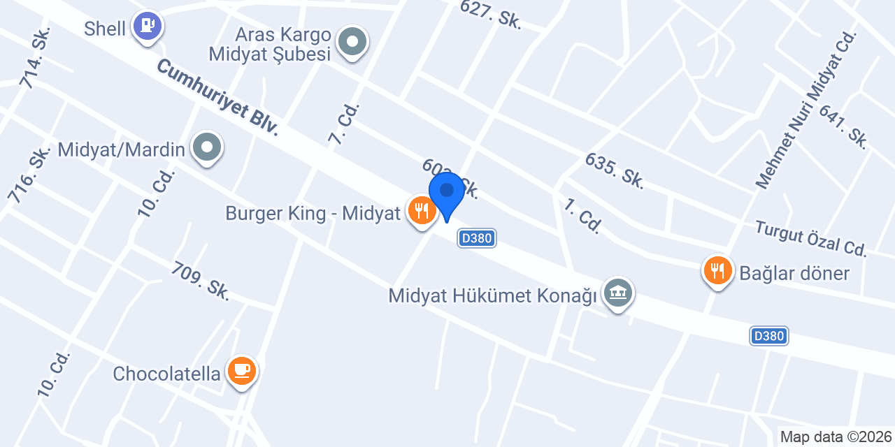 Oses Çiğ Köfte konumu
