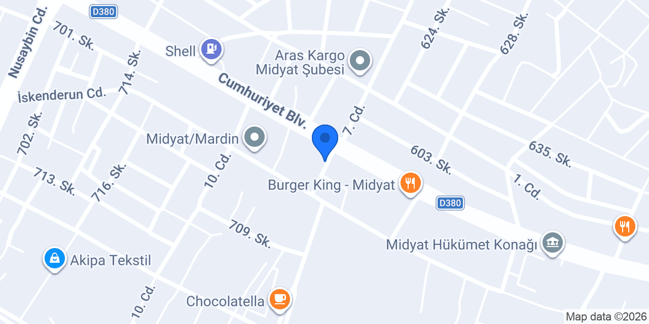 Midyat Bilge Kırtasiye konumu