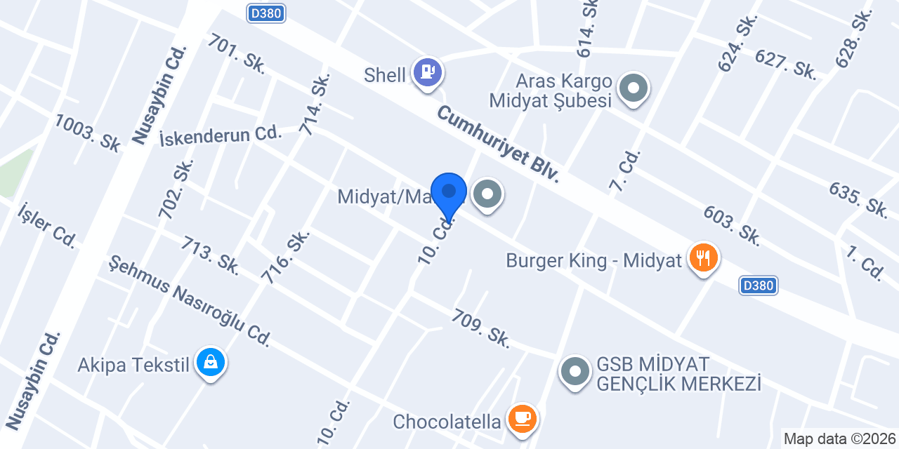 Yurtiçi Kargo Midyat konumu