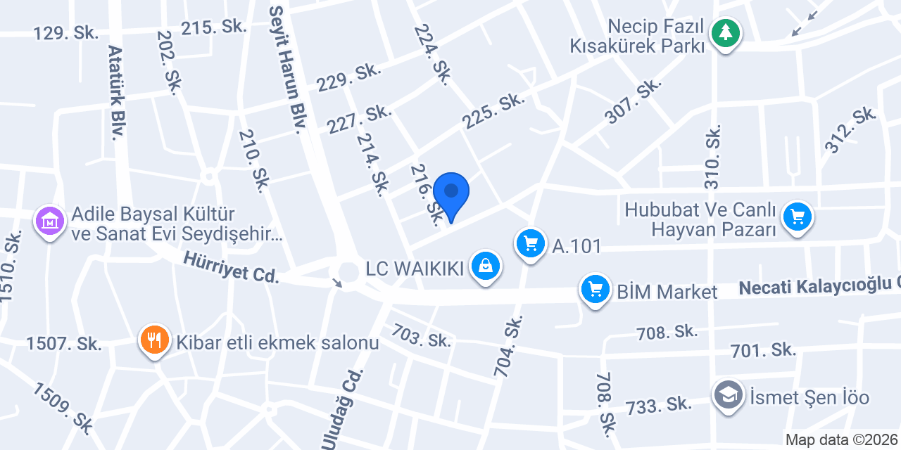 Turaç Veteriner Kliniği konumu