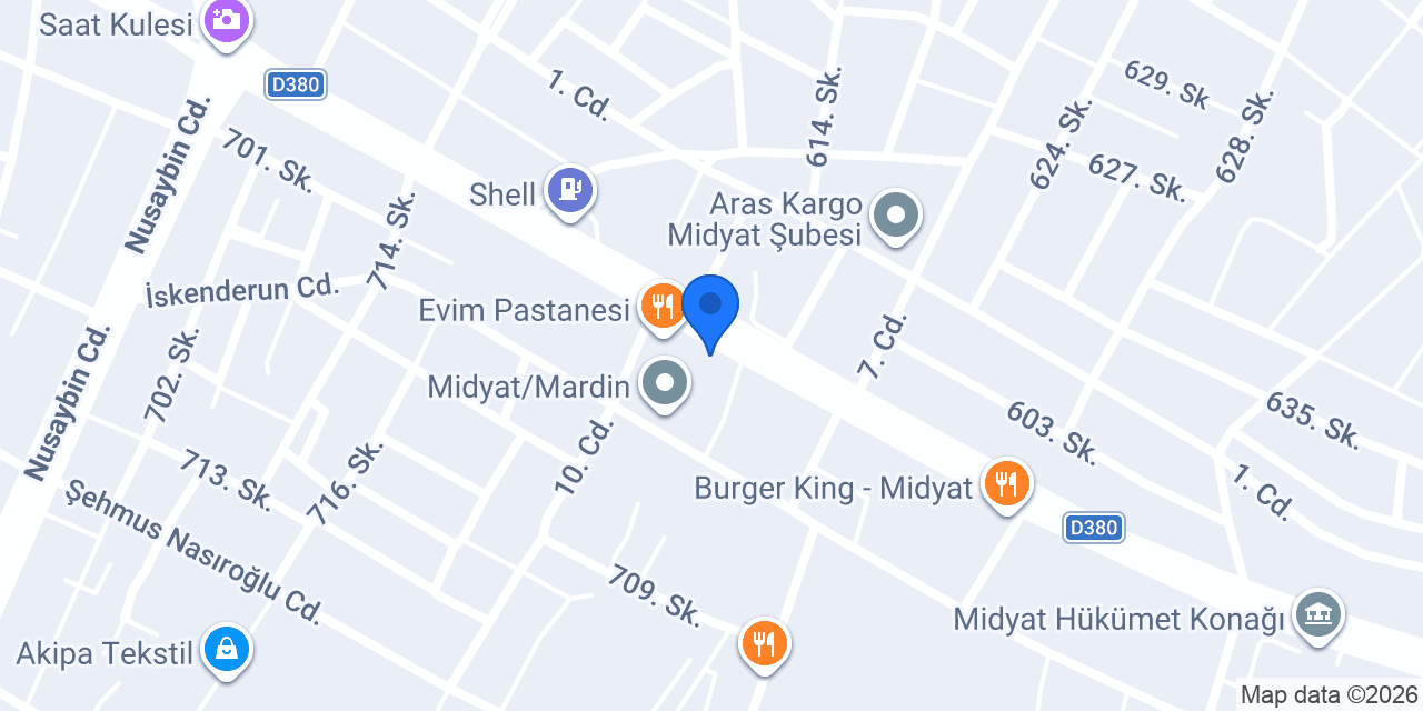 Lena Pizzeria Midyat konumu