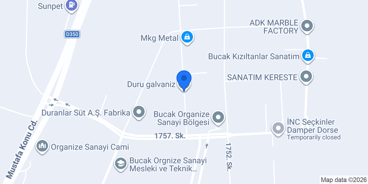 Duru galvaniz konumu
