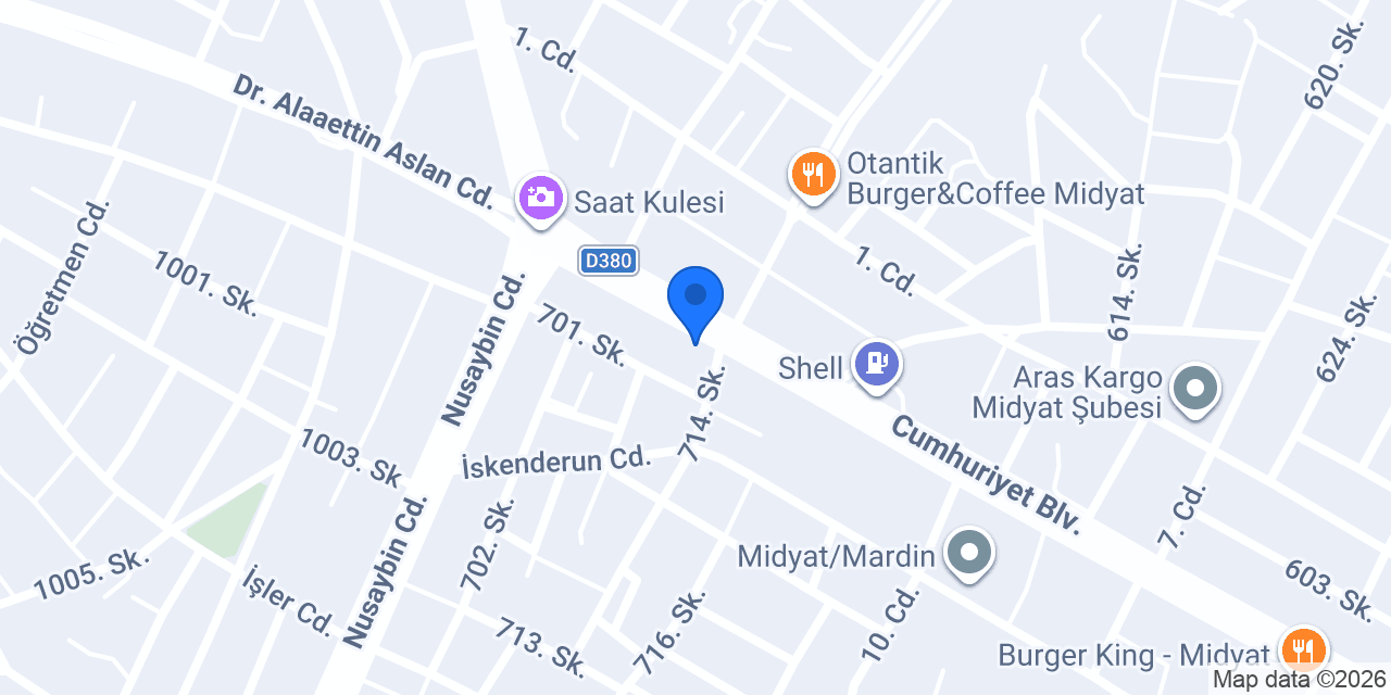 Cajun Corner Mardin Midyat konumu