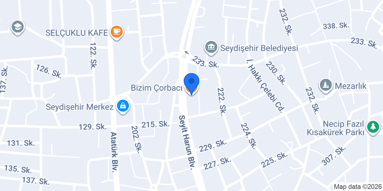 Bizim Çorbacı konumu