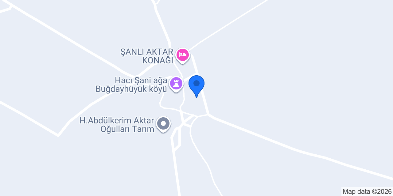 Hacı Şani ağa Buğdayhüyük köyü konumu