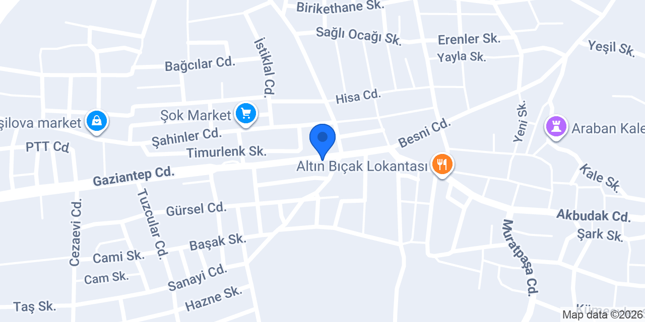 Halkbank Araban Şubesi konumu