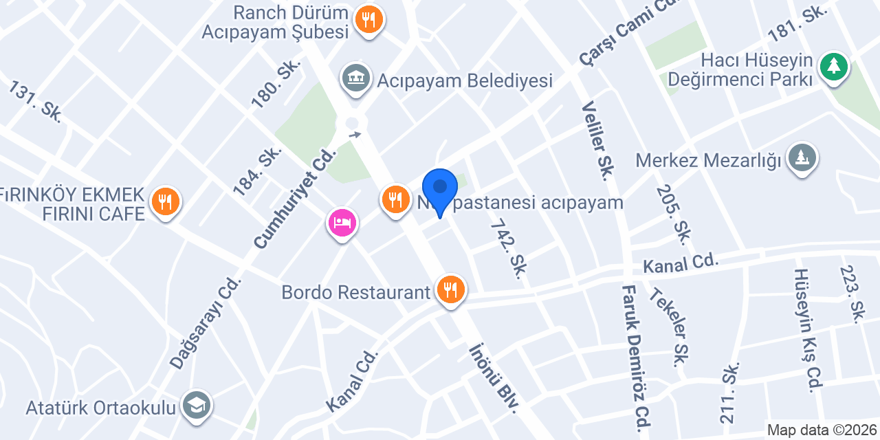 Acipayam cilingir Akın Anahtarcılık konumu