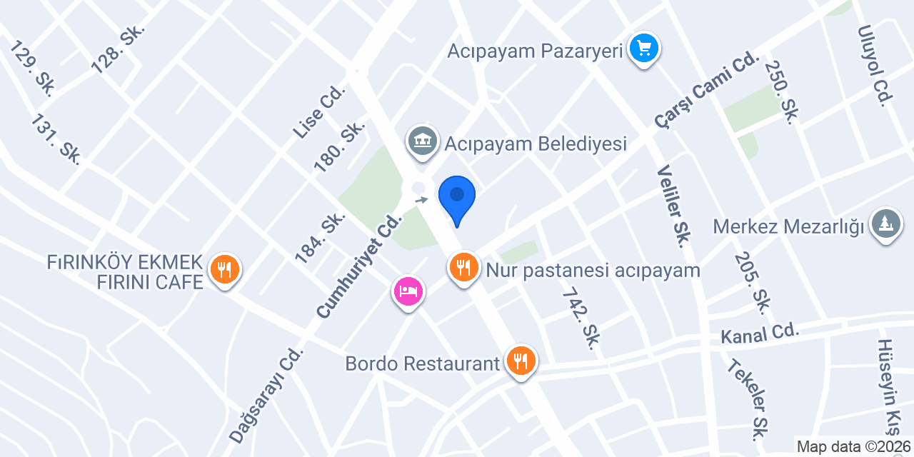 Acıpayam Gözde Pastanesi konumu
