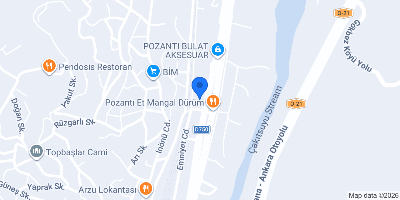 Pozantı Teknik Yapı konumu