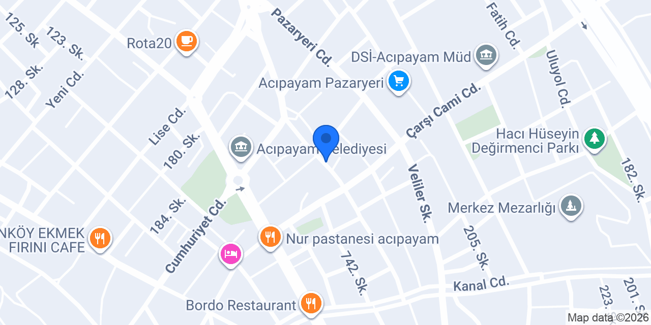 Akça Veteriner Kliniği konumu