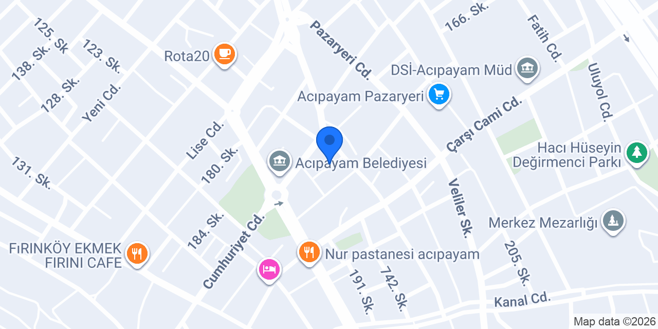 Acıpayam Berkay Veteriner Kliniği konumu