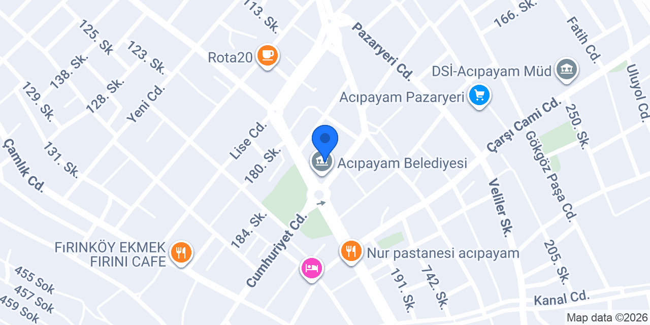 Acıpayam Vergi Dairesi konumu