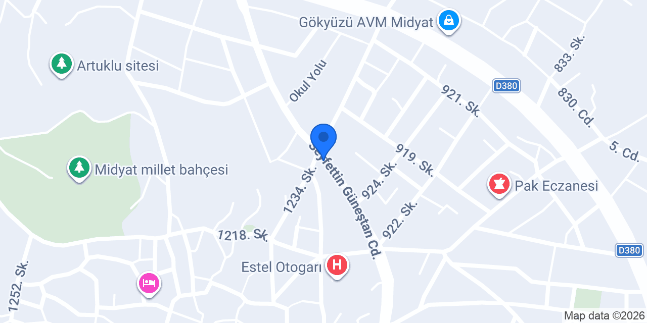 Midyat Oto Kurtarma konumu