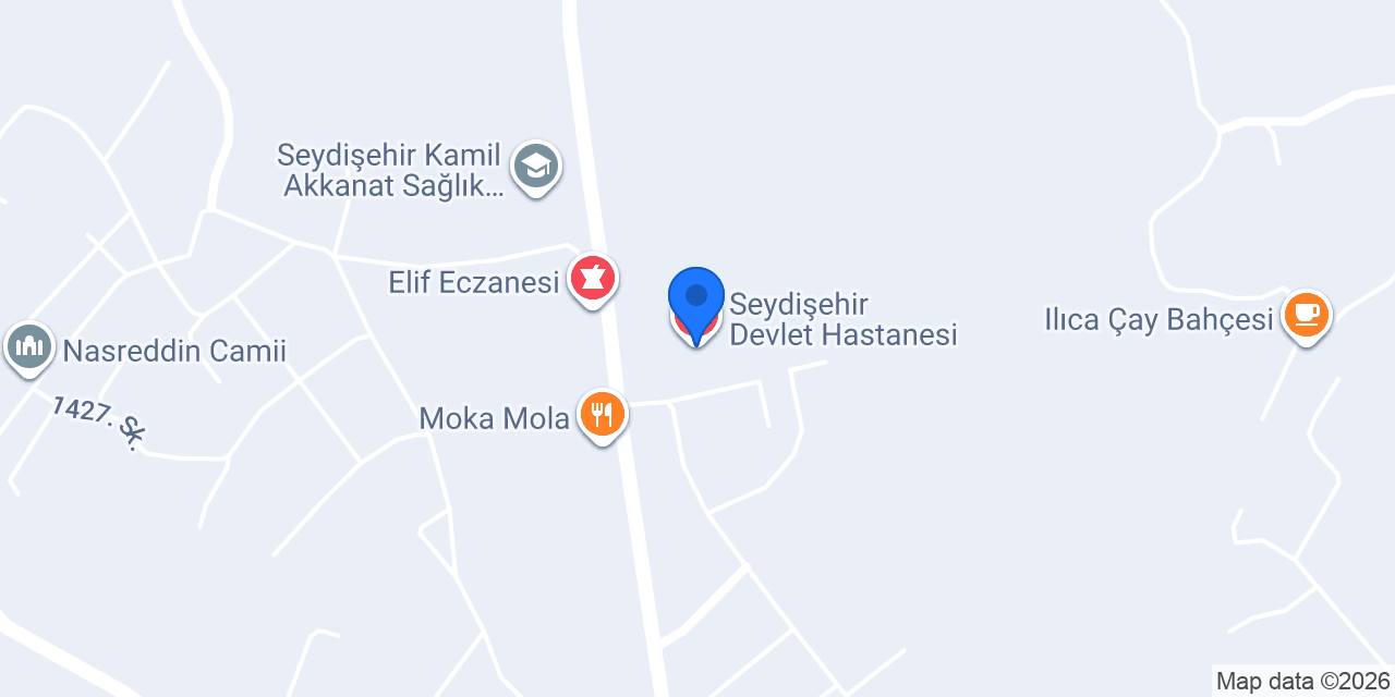 Seydişehir Devlet Hastanesi konumu
