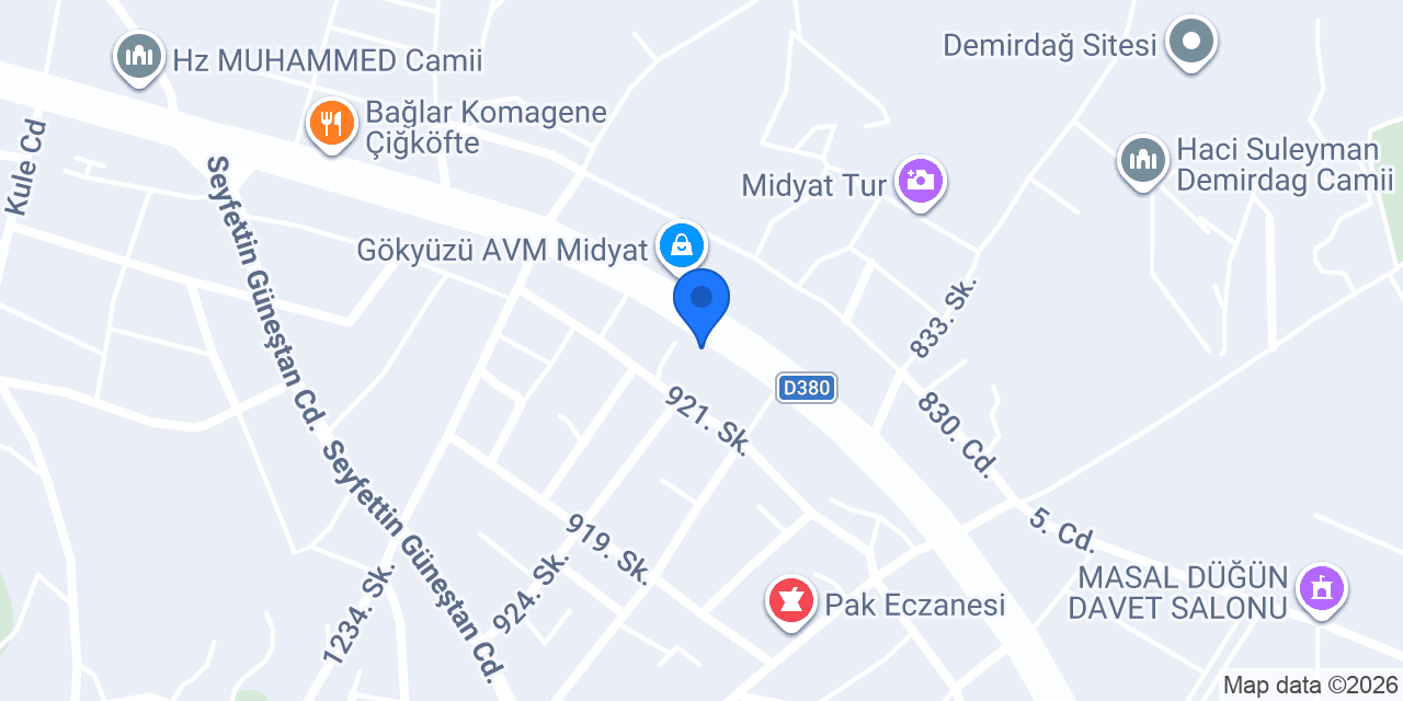 Emre Çiçekçilik Midyat konumu