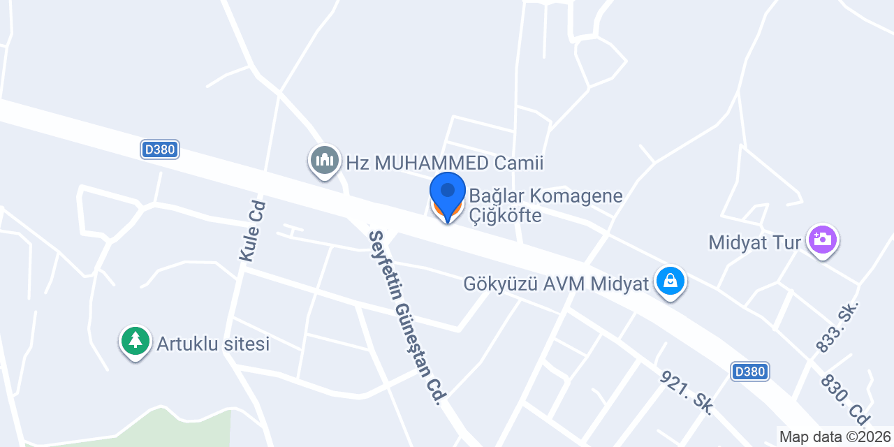 Bağlar Komagene Çiğköfte konumu