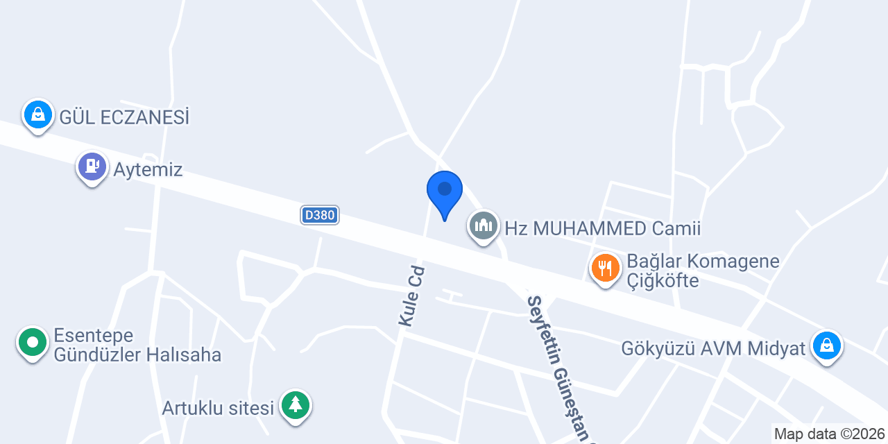 Midaş AVM - METYIL Gıda İnş. San. Ltd. Şti. konumu