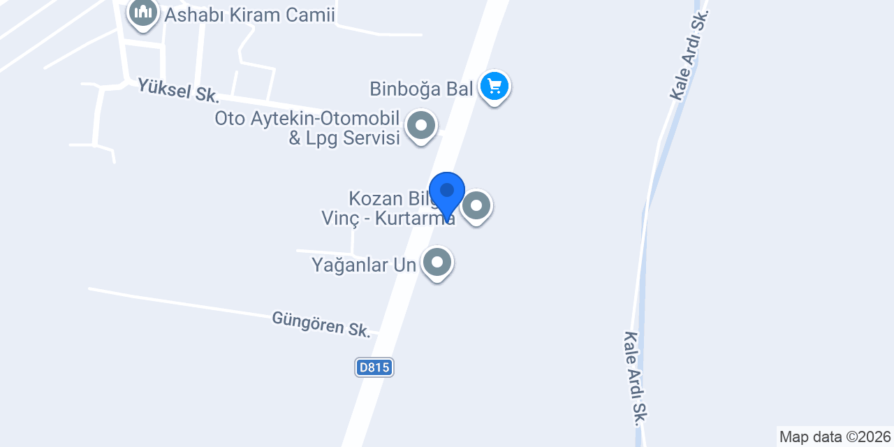 Bilgili vinç konumu