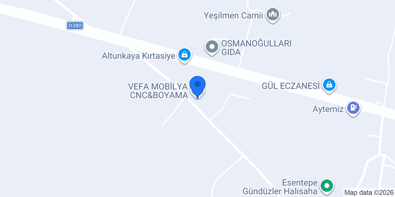 VEFA MOBİLYA CNC&BOYAMA konumu